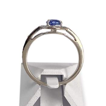 Bague d'occasion or 750 blanc diamant saphir