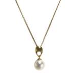 Collier d'occasion or 375 jaune maille forcat perle de culture - vue 1