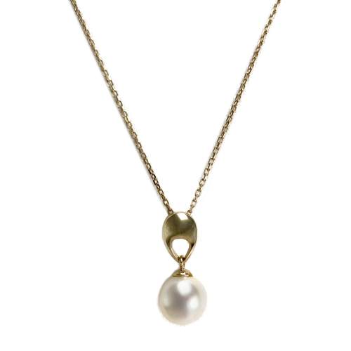 Collier d'occasion or 375 jaune maille forcat perle de culture