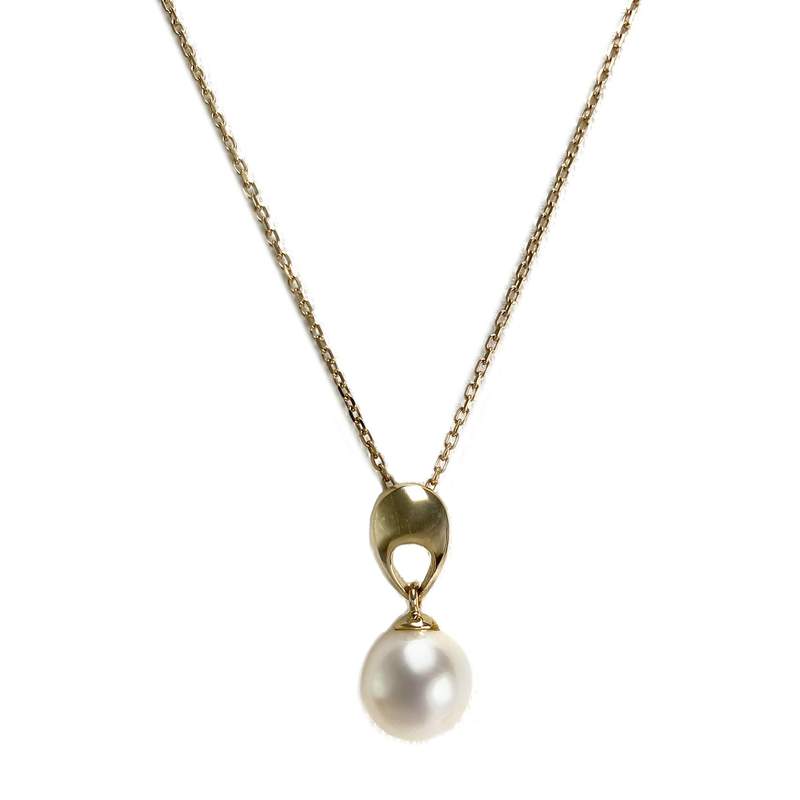 Collier d'occasion or 375 jaune maille forcat perle de culture - vue 1