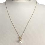 Collier d'occasion or 375 jaune maille forcat perle de culture - vue 2