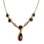 Collier d'occasion or 750 jaune maille forcat grenat - vue 1