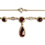 Collier d'occasion or 750 jaune maille forcat grenat - vue 3