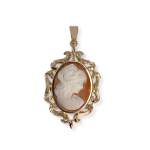 Pendentif d'occasion or 750 jaune camee - vue 1