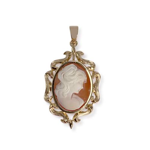 Pendentif d'occasion or 750 jaune camee
