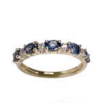 Bague d'occasion or 750 2 tons diamant saphir - vue 1
