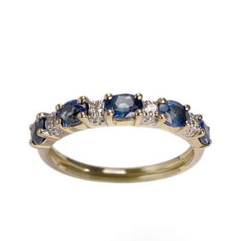 Bague d'occasion or 750 2 tons diamant saphir
