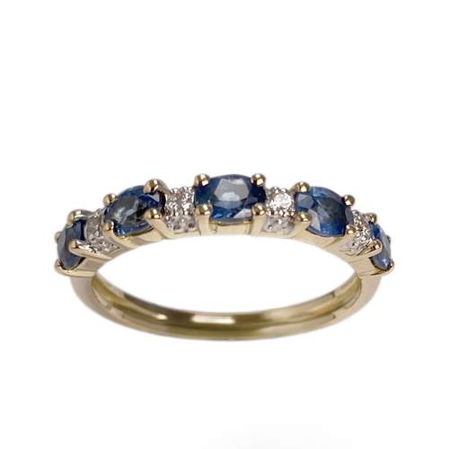 Bague d'occasion or 750 2 tons diamant saphir
