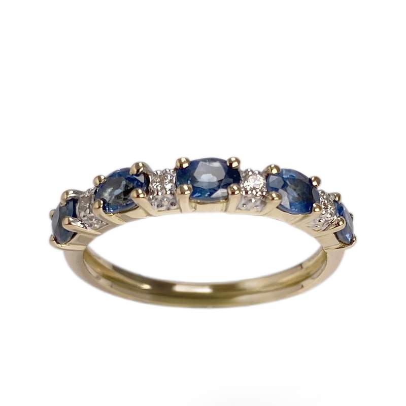 Bague d'occasion or 750 2 tons diamant saphir - vue 1