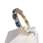 Bague d'occasion or 750 2 tons diamant saphir - vue 2