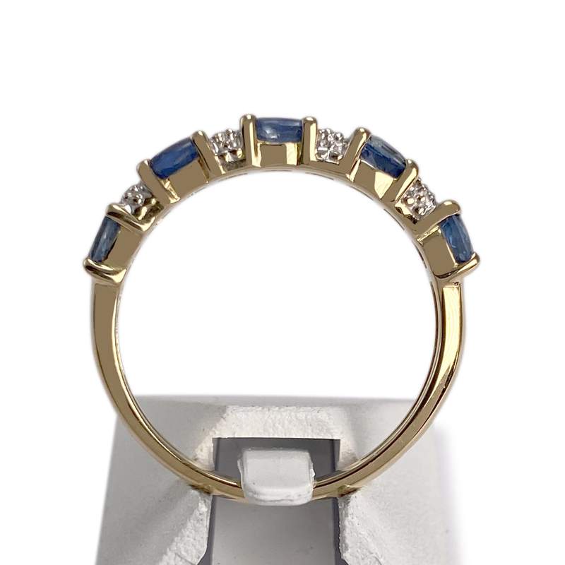 Bague d'occasion or 750 2 tons diamant saphir - vue 3
