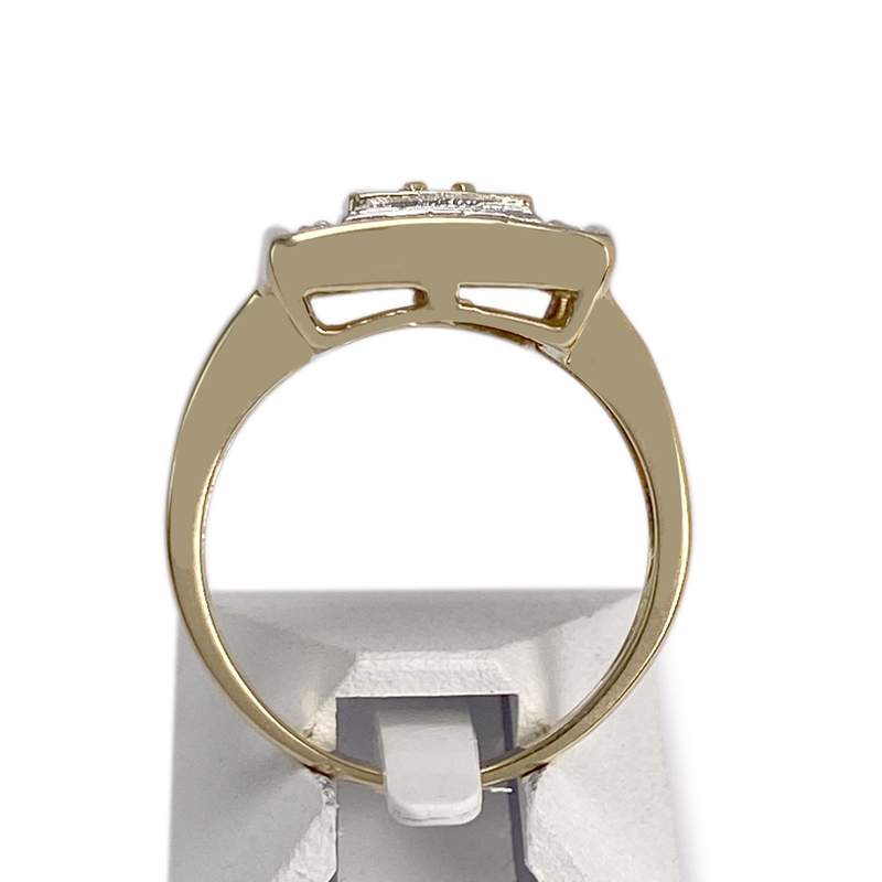 Bague d'occasion or 750 2 tons diamant saphir - vue 3