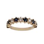 Bague d'occasion or 750 jaune diamant saphir - vue 1