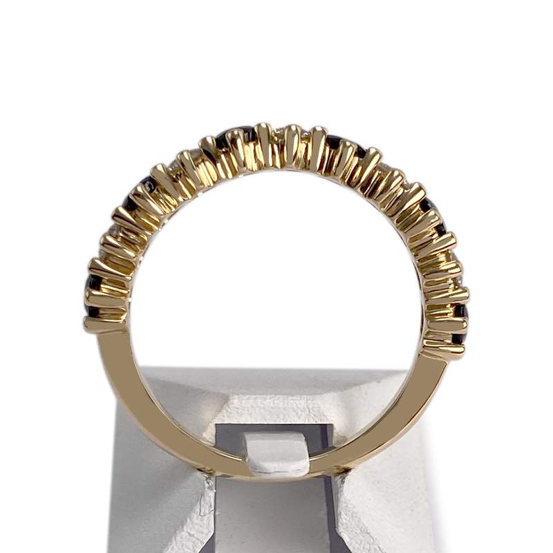 Bague d'occasion or 750 jaune diamant saphir - vue 3