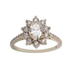 Bague d'occasion or 375 2 tons diamants synthétiques - vue 1