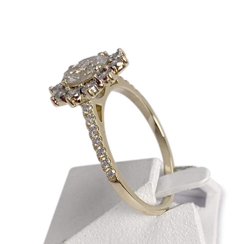 Bague d'occasion or 375 2 tons diamants synthétiques - vue 2