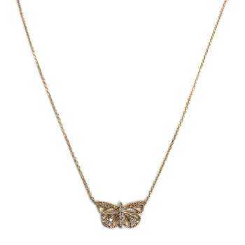 Tweedehands ketting van 375 geelgoud met forcat-schakels en diamant