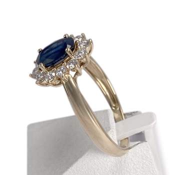 Bague d'occasion or 375 jaune saphir diamant