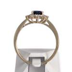 Bague d'occasion or 375 jaune saphir diamant - vue 3