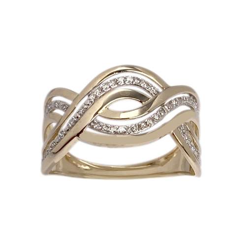 Bague d'occasion or 375 2 tons diamant