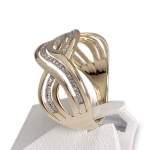 Bague d'occasion or 375 2 tons diamant - vue 2