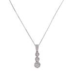 Collier d'occasion or 375 blanc maille forcat diamant - vue 1