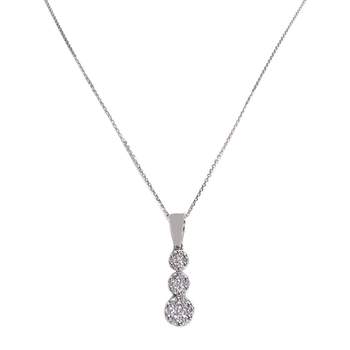 Tweedehands ketting van 375 witgoud met forcat-schakels en diamant