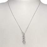 Collier d'occasion or 375 blanc maille forcat diamant - vue 2