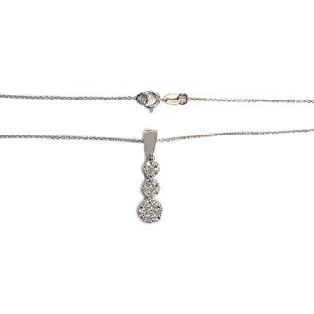 Tweedehands ketting van 375 witgoud met forcat-schakels en diamant