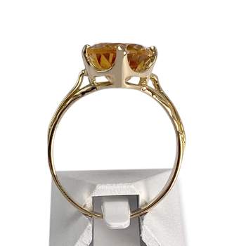 Second-hand gold 750 yellow citrine ring