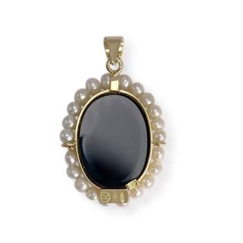 Pendentif d'occasion or 750 jaune perle de culture camee