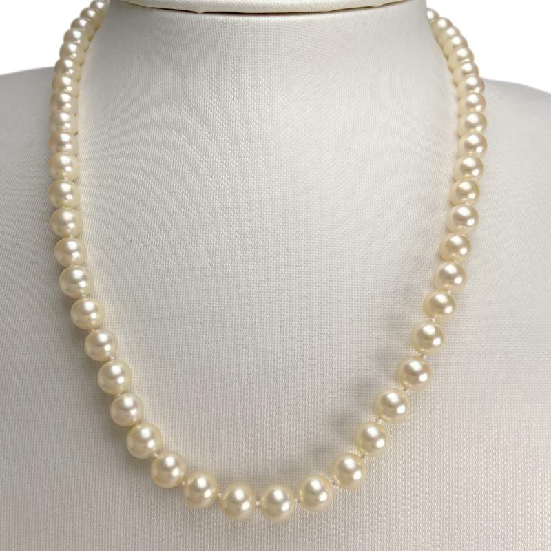 Collier d'occasion or 750 jaune perle de culture d'Akoya - vue 2