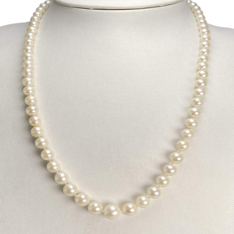 Collier d'occasion or 750 jaune perle de culture d'Akoya - vue 2