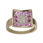 Bague d'occasion or 750 2 tons diamant rubis - vue 1
