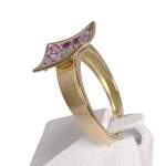 Bague d'occasion or 750 2 tons diamant rubis - vue 2