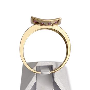 Bague d'occasion or 750 2 tons diamant rubis