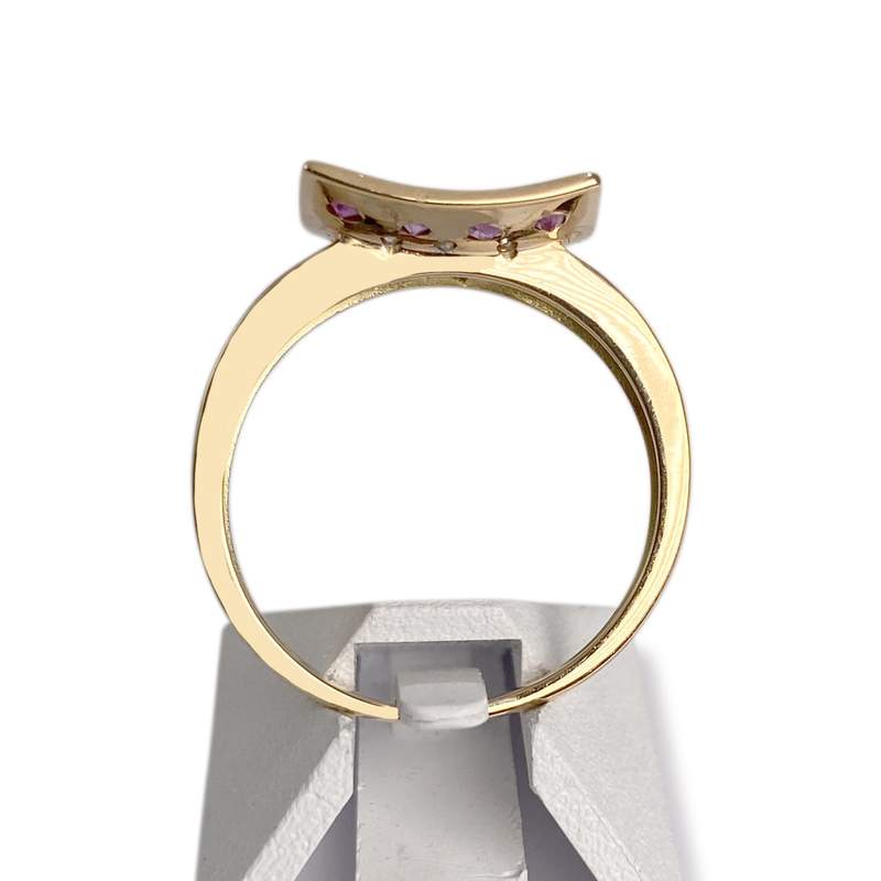 Bague d'occasion or 750 2 tons diamant rubis - vue 3