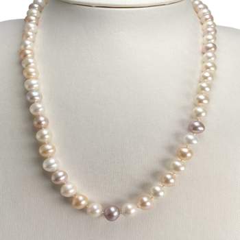 Second-hand necklace 750 yellow gold cultured pearl