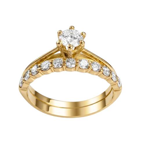 Bague d'occasion or 750 jaune diamant