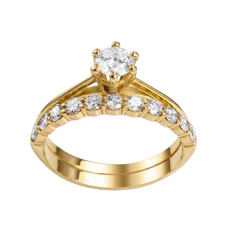 Bague d'occasion or 750 jaune diamant - vue 1