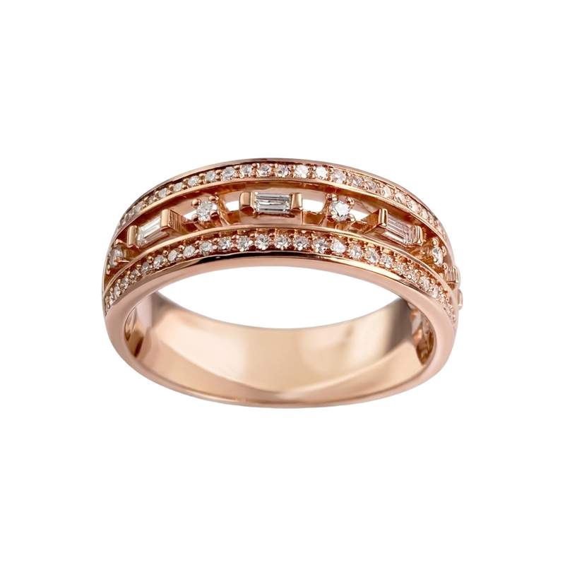 Bague d'occasion or 375 rose diamant - vue 1