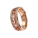 Bague d'occasion or 375 rose diamant - vue 2