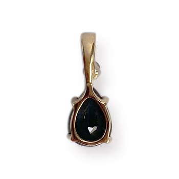 Pendentif d'occasion or 750 2 tons saphir diamant