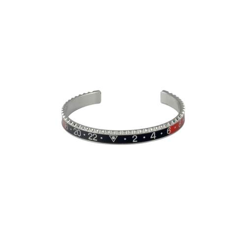 SPEEDOMETER horlogebandje, zwart en rood, staal