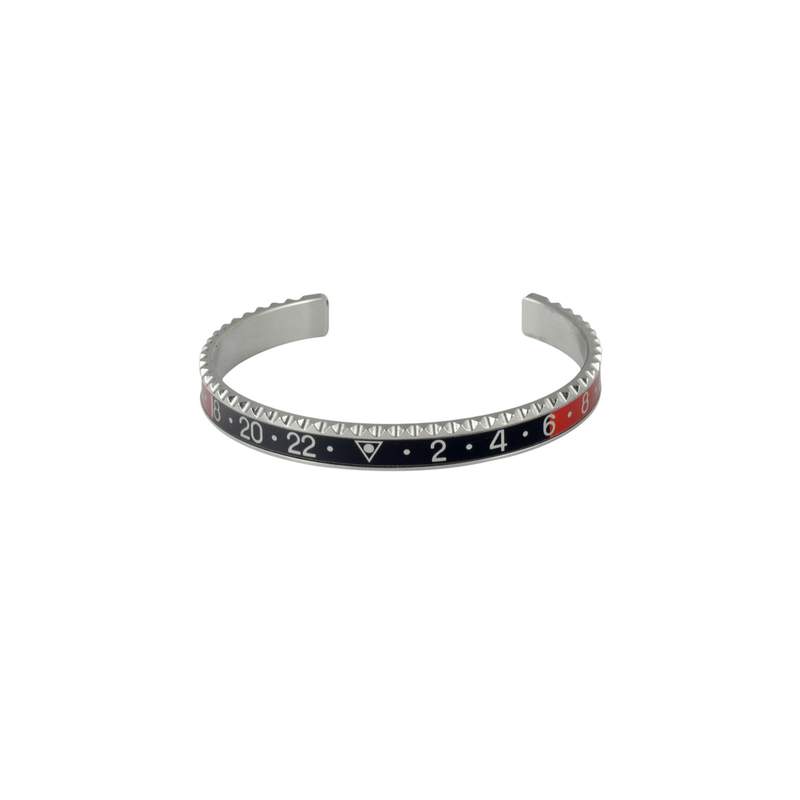 Bracelet de montre SPEEDOMETER Noir et rouge acier - vue 1
