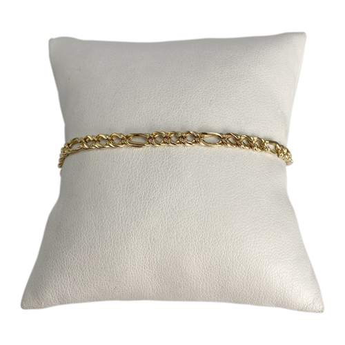 Bracelet d'occasion or 750 jaune maille cheval et alternée