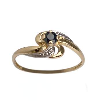 Bague d'occasion or 750 2 tons saphir
