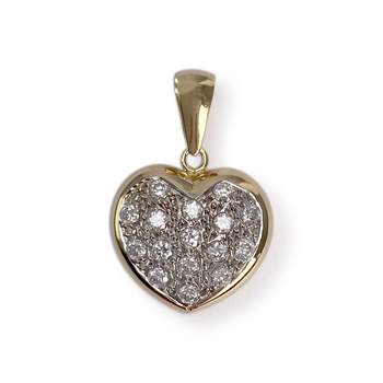Pendentif d'occasion or 750 2 tons oxydes de zirconiums synthétiques