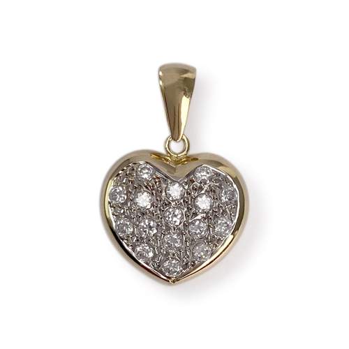 Pendentif d'occasion or 750 2 tons oxydes de zirconiums synthétiques