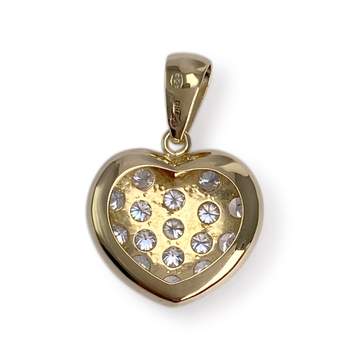 Pendentif d'occasion or 750 2 tons oxydes de zirconiums synthétiques